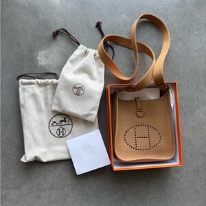 BRAND NEW, AUTHENTIC Hermès Mini Evelyne Leather Crossbody Purse  PRICE IS FIRM